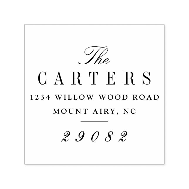 Elegant Script Name Family Return Address Self-inking Stamp (Design)