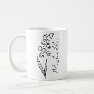 Elegant Script Name May Birth Month Flower Coffee Mug