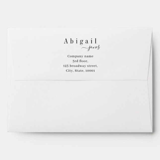 Elegant Script Name Modern Professional Envelope (Back (Top Flap))