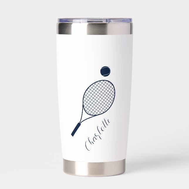 Elegant Script Name Monogram Tennis Club Insulated Tumbler (Front)