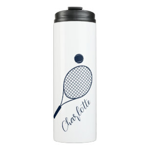 Elegant Script Name Monogram Tennis Club Thermal Tumbler