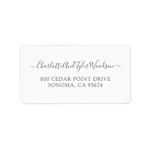 Elegant Script Name Newlywed Return Address Label
