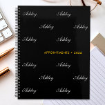 Elegant Script Name Pattern Personalized Planner<br><div class="desc">Customize the text, and easily create your personalized planner. To change the background or text color, click EDIT DESIGN. You can TRANSFER this DESIGN to other Zazzle products and adjust it to fit most Zazzle items. Standard Studio designs are made in high-resolution graphics for professional print. Thank you for choosing...</div>