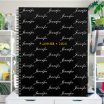 Elegant Script Name Pattern Personalized Planner<br><div class="desc">Customize the text, and easily create your personalized planner. Click EDIT DESIGN to change the background color or text color. You can TRANSFER this DESIGN to other Zazzle products and adjust it to fit most Zazzle items. Standard Studio designs are made in high-resolution graphics for professional print. Thank you for...</div>