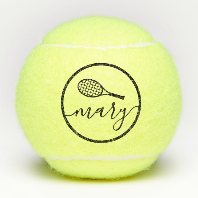 Elegant Script Name Personalized Tennis Balls (Front)