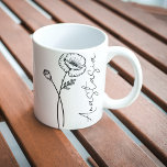 Elegant Script Name Poppy August Birth Flower Coffee Mug<br><div class="desc">Elegant,  minimalist and modern black hand drawn poppy flower,  August birth month flower with customizable name in elegant script,  personalized gift for any occasion,  including Birthdays,  gifts for bridesmaids,  best friends,  Christmas,  and more.</div>