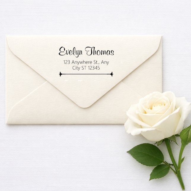 Elegant Script Name & Return Address Rubber Stamp (Creator Uploaded)