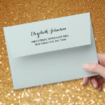 Elegant Script Name Return Address Turquoise 5x7 Envelope<br><div class="desc">Create your own custom, personalized, simple, elegant, stylish, beautiful script / typography, smooth, classic, matte, turquoise, wedding invitations / greeting cards envelopes. Simply enter your name / family name / company name / couple's names (bride & groom / wife & husband), and address. Perfect for both, home and business, personal...</div>