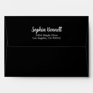 Elegant Script Name Return Address White 5x7 DIY  Envelope