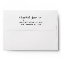Elegant Script Name Return Address White 5x7 DIY Envelope Elegant Script Name Return Address White 5x7 DIY Envelope