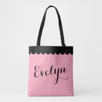 Event Blossom Personalized Spring Rose Design Tote Bag w/ Script Name