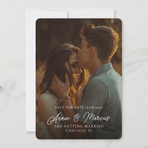 Elegant Script Names Custom Photo Wedding Save The Date