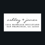 Elegant Script Names Modern Wedding Return Address Rubber Stamp<br><div class="desc">Chic, modern and simple wedding return address rubber stamp with your names in elegant script. Simply add your names and address to all your wedding invitations and wedding RSVP envelopes. Exclusively designed for you by Happy Dolphin Studio. If you need any help or matching products please contact us at happydolphinstudio@outlook.com....</div>