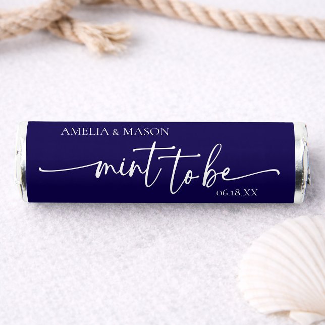 Elegant Script Navy Blue "Mint to Be" Wedding  Breath Savers® Mints (Elegant Script Navy Blue "Mint to Be" Wedding Breath Savers® Mints)