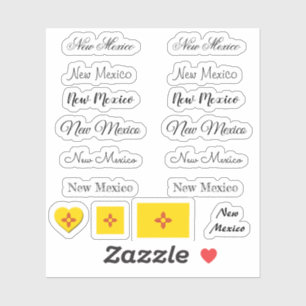 Elegant script New Mexico & Flag USA /name Set Sticker