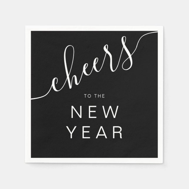Elegant Script New Year's Eve  Napkins (Front)
