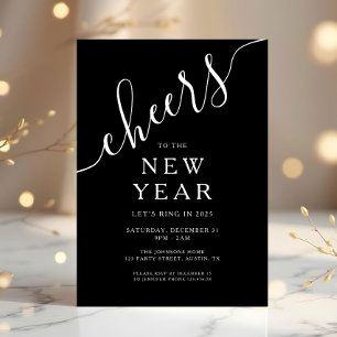 Elegant Script New Year's Eve Party Invitation