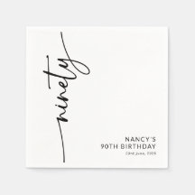 Elegant Script Ninety 90th Birthday