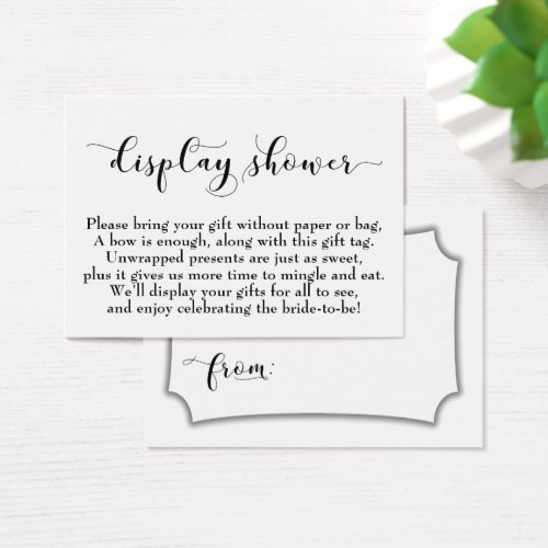 Elegant Script No Wrap Bridal Shower Gift Card