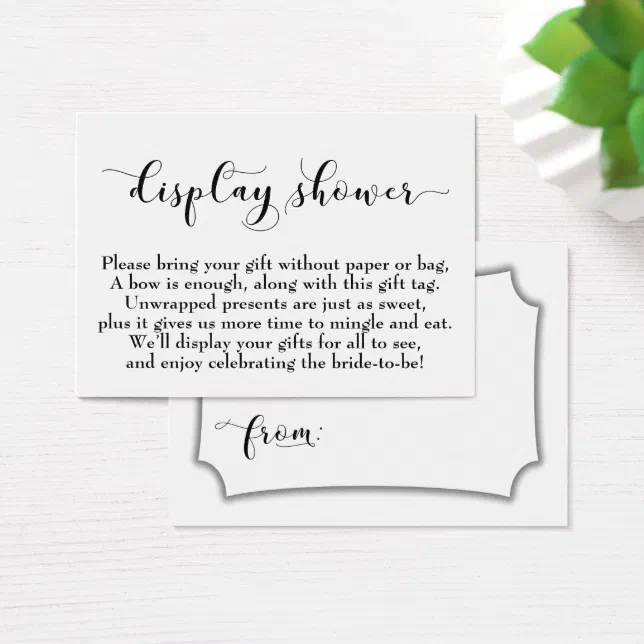 Elegant Script No Wrap Bridal Shower Gift Card | Zazzle