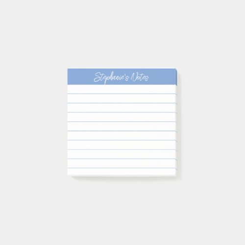 Elegant Script Notes Light Blue Lined