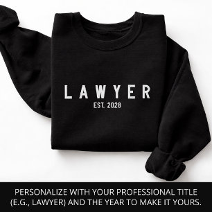 Elegant Script Nurse Doctor Lawyer Graduate Custom Embroidered Sweatshirt
