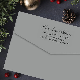 Elegant Script Our New Return Address Self-inking Stamp