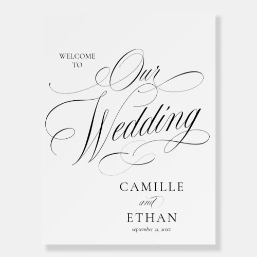 Elegant Script Our Wedding Welcome Sign