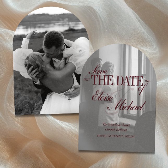 Elegant Script Overlay Double-sided Photo Save The Date (Announce your upcoming wedding to guests with this Elegant Script Double-sided Photo Save the Date!)