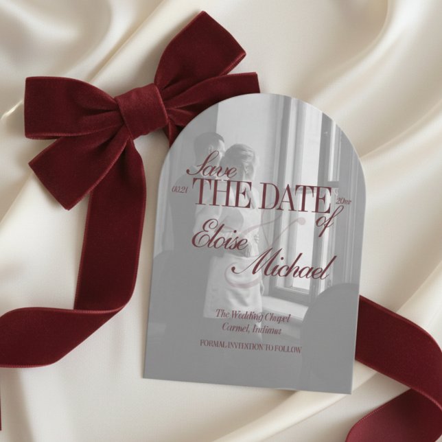 Elegant Script Overlay Double-sided Photo Save The Date (Elegant Script Overlay Double-sided Photo Save The Date
)