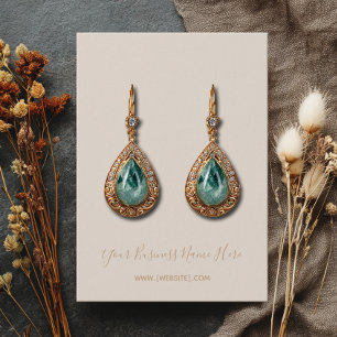 Elegant Script Pale Champagne Earring Card