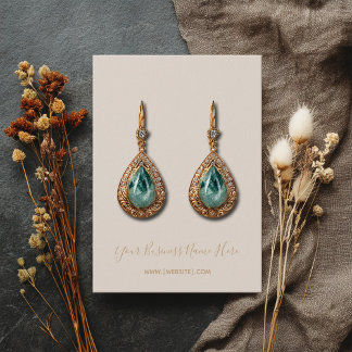 Elegant Script Pale Champagne Earring Card