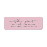 Elegant Script Blush Pink Glitter Return Address Label
