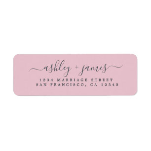 Elegant Script Parfait Pink Wedding Return Address Label