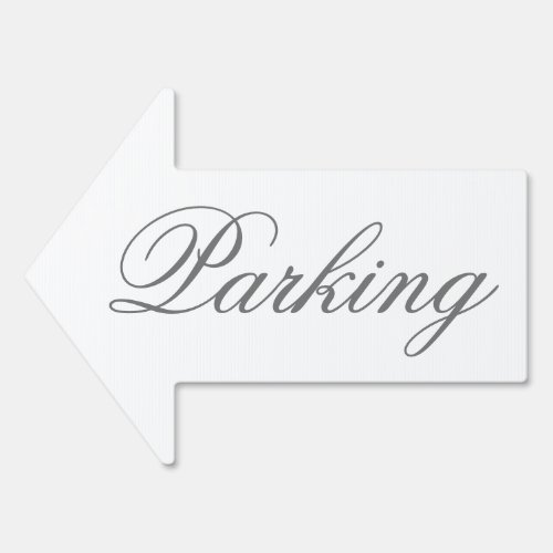 Elegant Script Parking Arrow Yard Sign