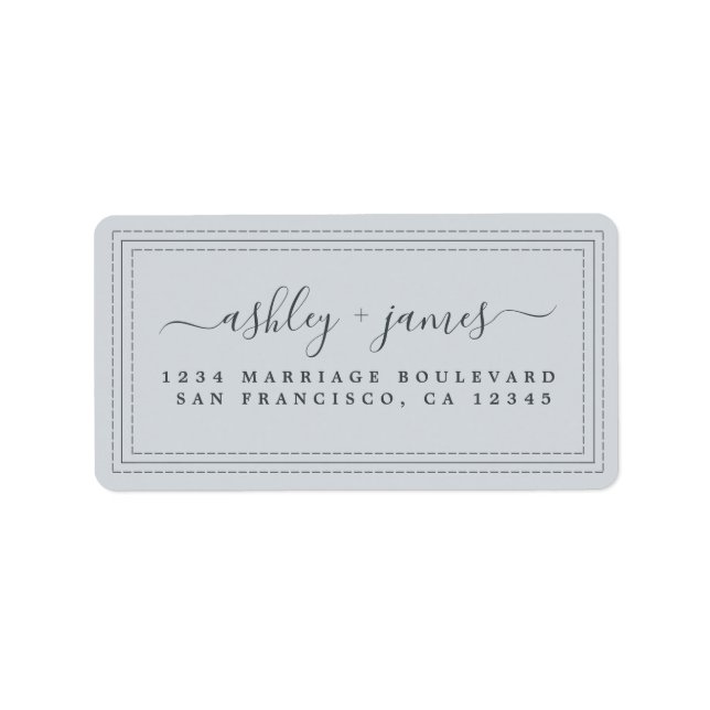 Elegant Script Pastel Blue Wedding Return Address Label (Front)