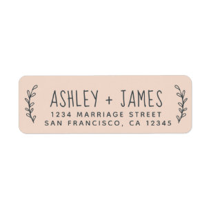 Elegant Script Pastel Pink Wedding Return Address Label