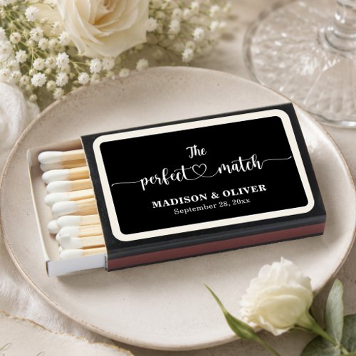 Elegant Script Perfect Match Wedding Matches