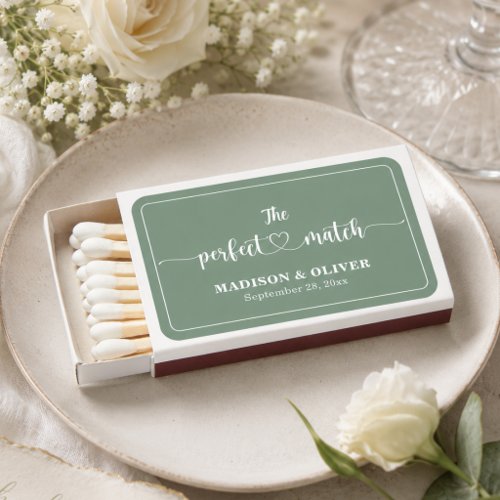 Elegant Script Perfect Match Wedding Matches