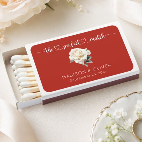 Elegant Script Perfect Match White Rose Wedding