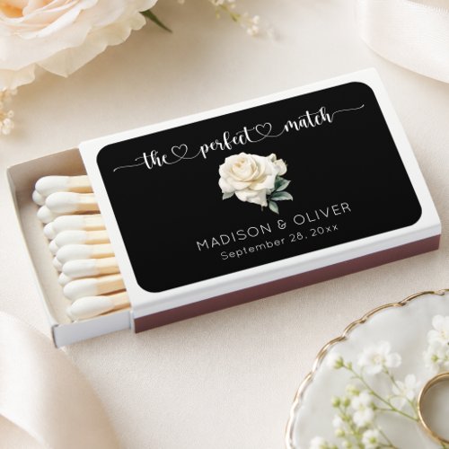 Elegant Script Perfect Match White Rose Wedding