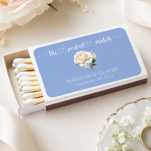 Elegant Script Perfect Match White Rose Wedding