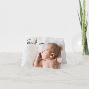 Elegant Script Personalized Baby Thank You Card