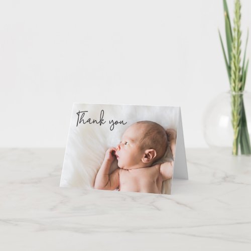 Elegant Script Personalized Baby Thank You Card