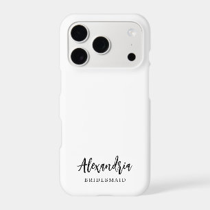 Elegant Script Personalized Bridesmaid Name iPhone 17 Pro Case