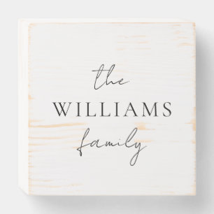 Elegant Script Personalized Calligraphy Family Wooden Box Sign