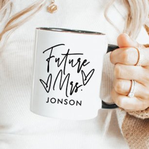 Elegant Script Personalized Future Mrs. Mug
