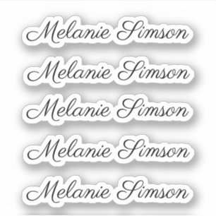 Elegant script personalized handwritten name  sticker