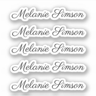 Elegant script personalized handwritten name  sticker
