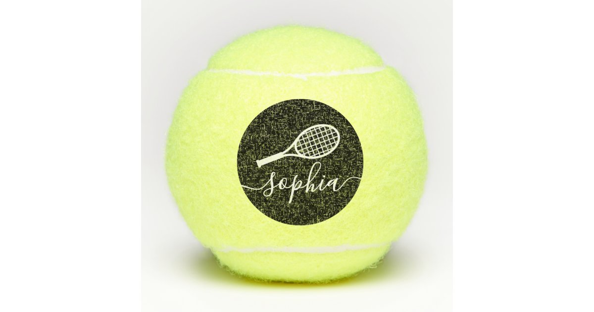 Elegant Script Personalized Name Tennis Balls | Zazzle